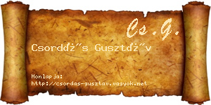 Csordás Gusztáv névjegykártya