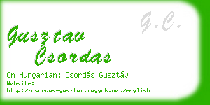 gusztav csordas business card